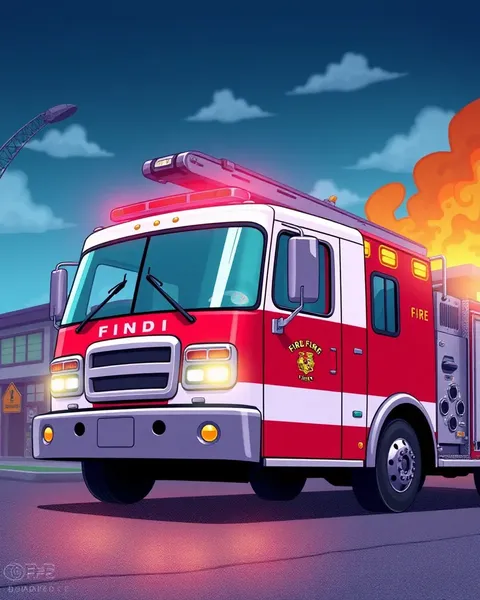 Fire Engine Cartoon Pictures to Color