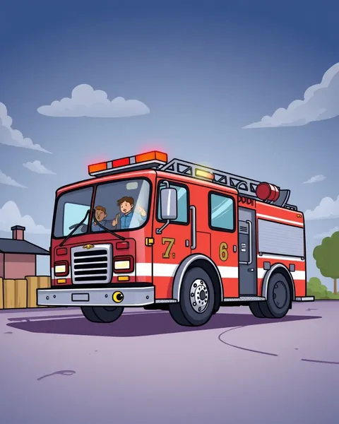 Fire Engine Cartoon Pictures to Color