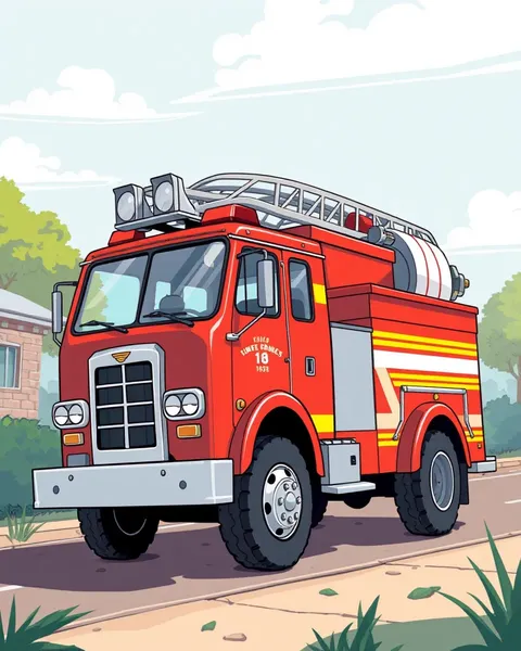 Fire Truck Cartoon Images for Kids' Imagination and Fun