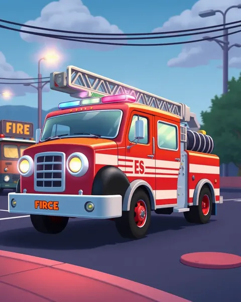 Fire Truck Cartoon Images with Unique and Creative Design