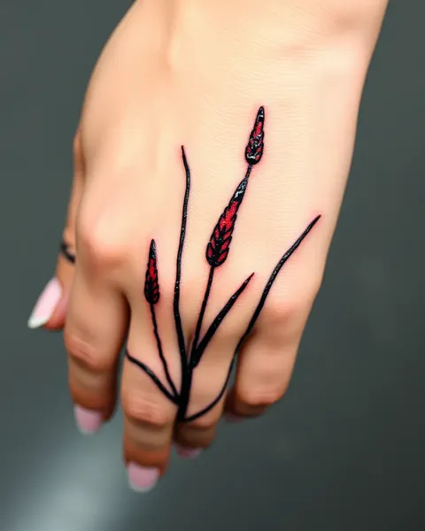 Five Finger Grass Tattoo Description