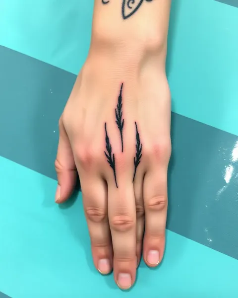 Five Finger Grass Tattoo Design