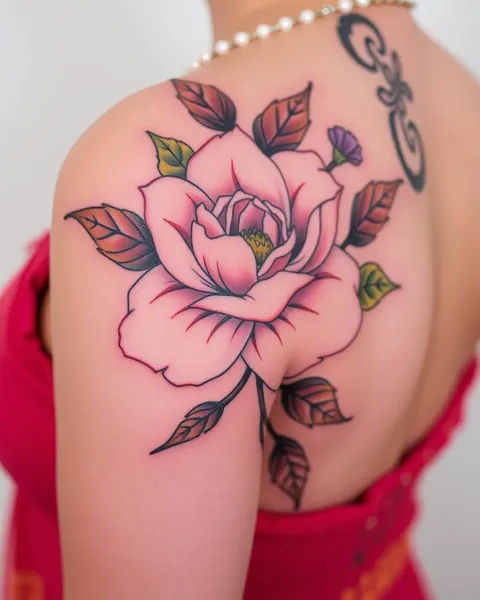 Floral Flower Tattoo Designs for Upper Body Parts