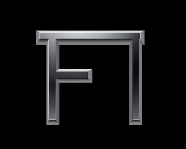 Font Letter F Silver Logo in PNG Design