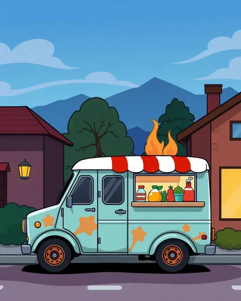 Food Truck Cartoon Images for Kids