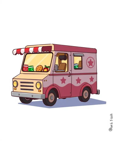 Food Truck Cartoon Images for Kids