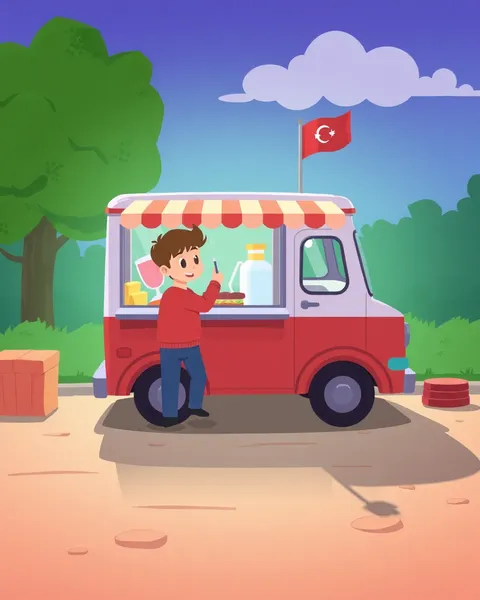 Food Truck Images in Cartoon Style Illustrations