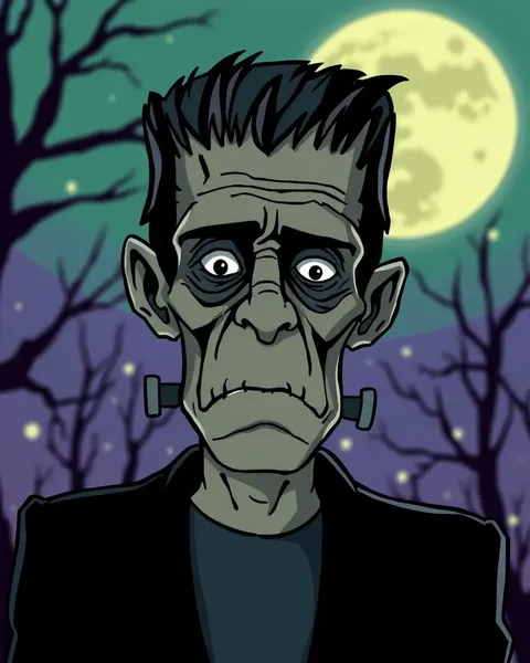 Frankenstein Cartoon Image Creates New Visual Landscapes Often