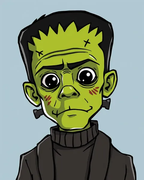 Frankenstein Cartoon Image Generates New Story Ideas Now