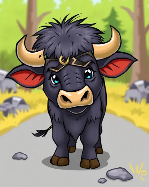 Free Cartoon Images of Buffalo Animals and Landscapes