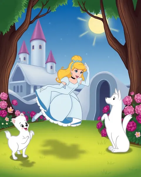 Free Cartoon Pictures of Cinderella's Adventure