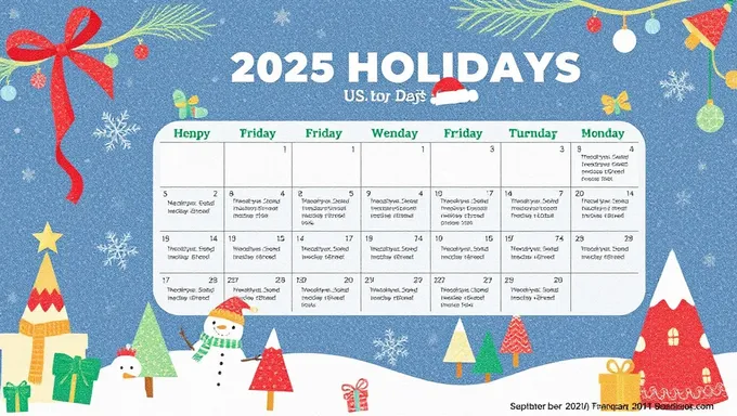 Free Printable 2025 US Holidays Schedule