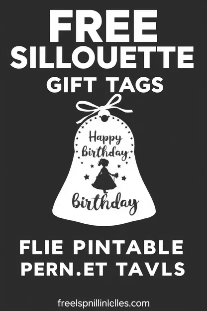 Free Silhouette Printable Editable Girls Birthday Gift Tags