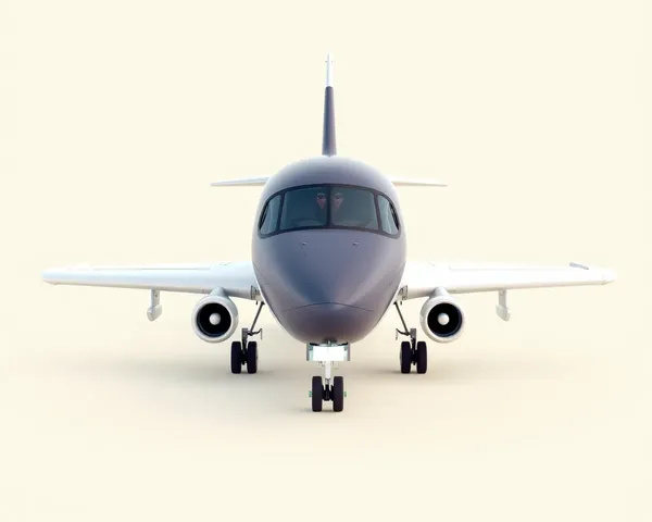 Front View of 3D Plane in PNG Format