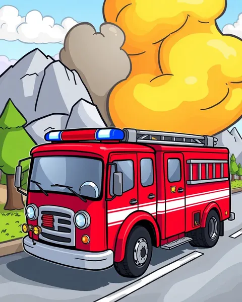 Fun Fire Truck Cartoon Images for Kids' Delight