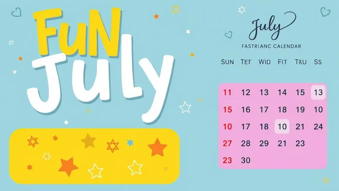 Fun July 2025 Calendar for Exciting Events