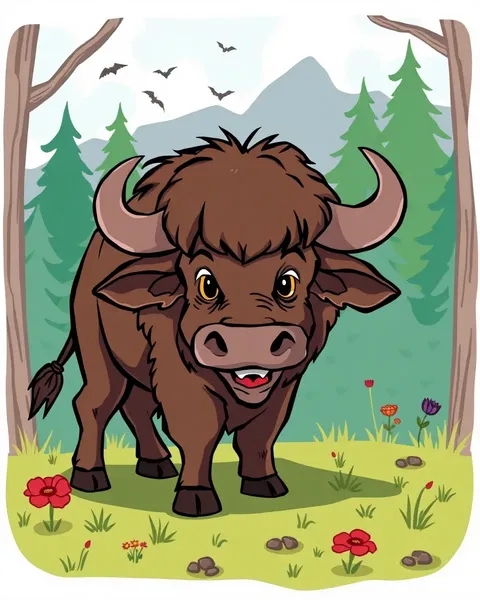 Funny Cartoon Images of Buffalo Animals and Their Antics