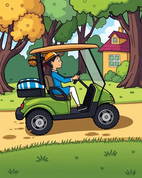 Funny Golf Cart Cartoon Images for Social Media