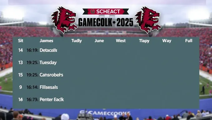 Gamecock Football Schedule Released for 2025