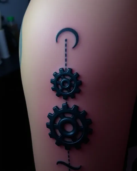 Gear Tattoo with a Mechanical Flair