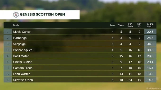 Genesis Scottish Open Leaderboard 2025 Update