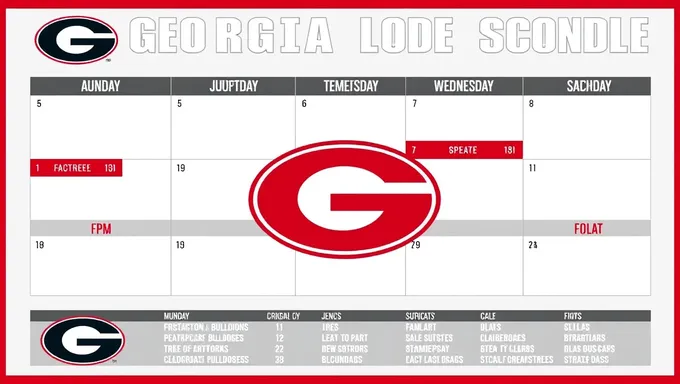 Georgia Bulldogs 2025 Free Printable Schedule in PDF