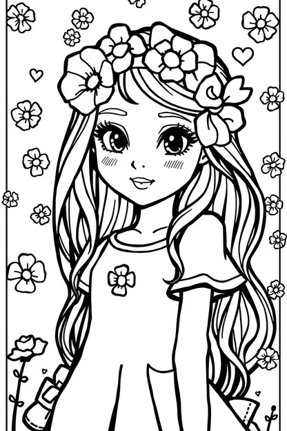 Girl's Coloring Book Pages with Cute Designs