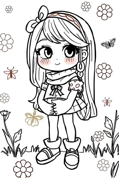 Girl's Creative Coloring Book Pages for Fun