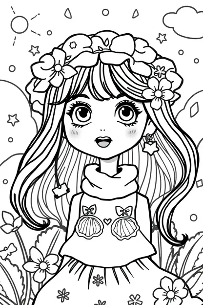 Girl's Delightful Coloring Book Pages to Color