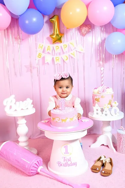 Girl's First Birthday Theme Cake and Cupcake Decorating Ideas