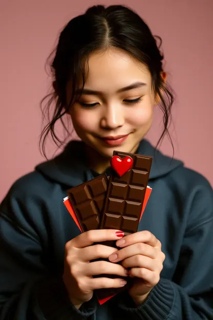 Girl's Obsession with Chocolate Bars in a Gif