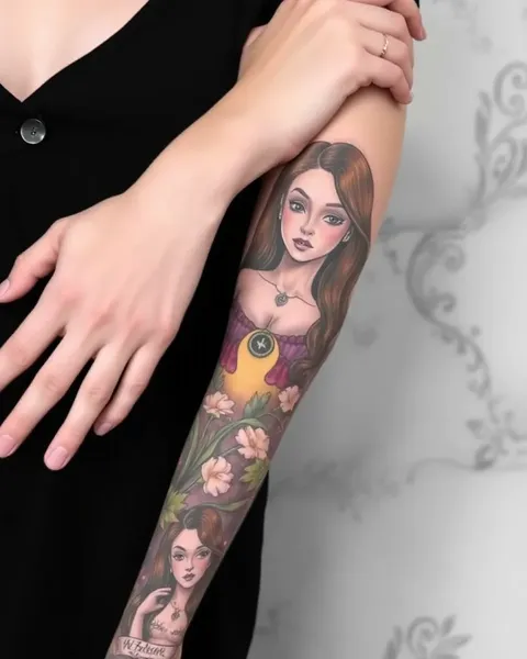 Girl's Sleeve Tattoo Ideas with Animal Designs