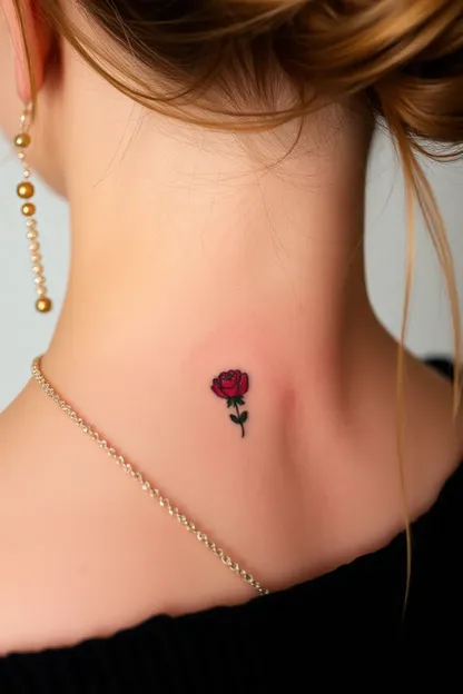 Girl's Small Tattoo on Neck Placement