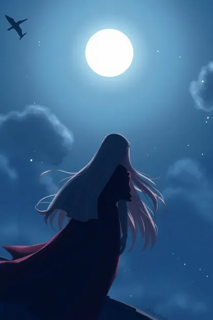 Girl's Whispers in the Moon's Gentle Light