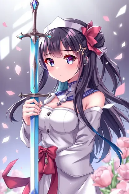 Girl Carries Silver Sword in Anime