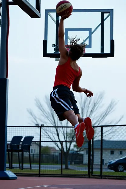 Girl Dunks with Ease