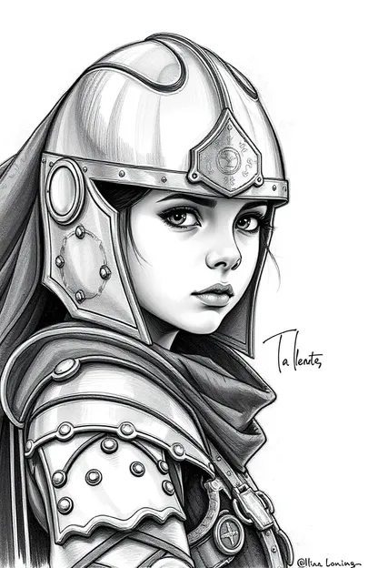 Girl in Sallet Drawing: Girl's Drawing Skills in Sallet Drawing