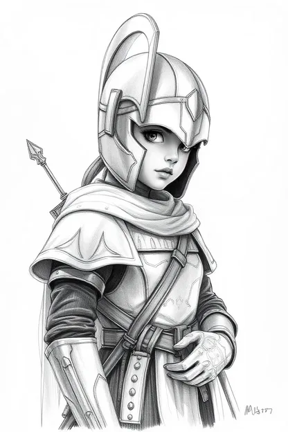 Girl in Sallet Drawing: Sallet Girl's Creative Drawing Expression