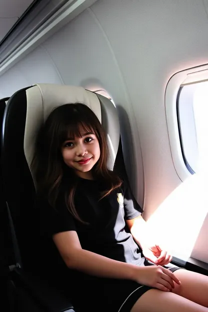 Girl in Seat 2a Enjoying Flight