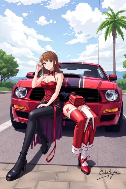 Girl in a Mustang Cobra-2: Unbridled Energy and Freedom