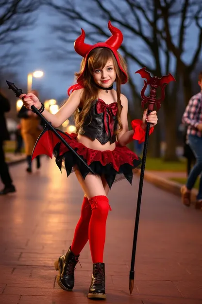 Girls Devil Costume for Halloween Party Theme