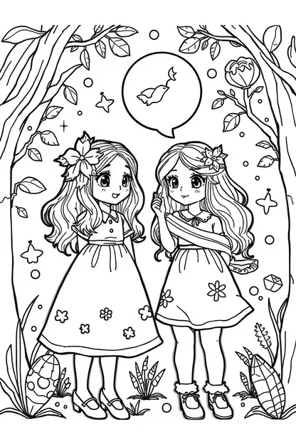 Girls Ispy Coloring Page Colorful Fun