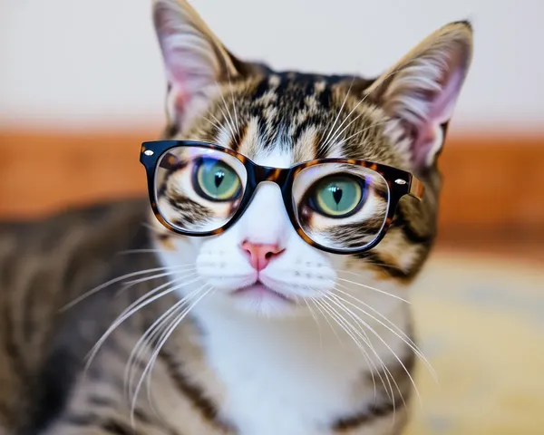 Glasses on a Cat in a Picture