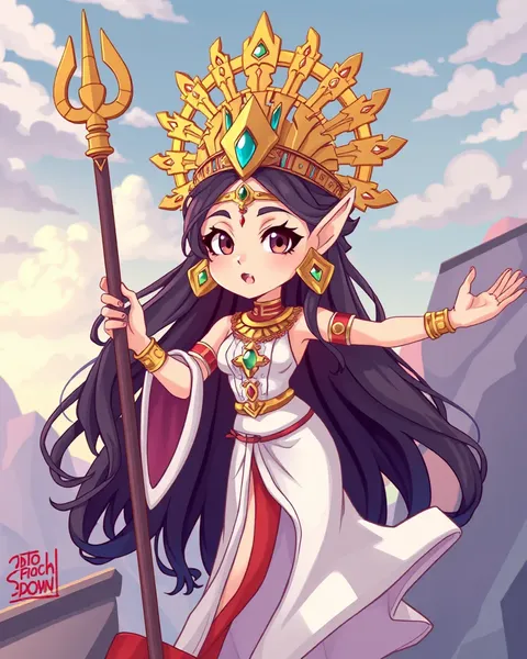 Goddess Cartoon Images Depicting Power and Strength