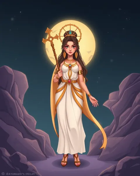 Goddess Cartoon Images Illustrating Mythological Stories