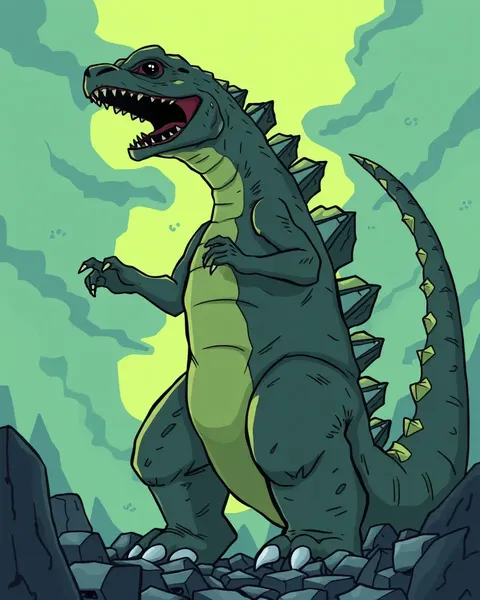 Godzilla Cartoon Images: A Showcase of Kaiju's Cartoon Form