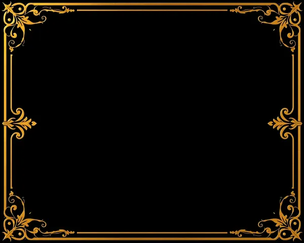 Gold Border Png Vector Graphic