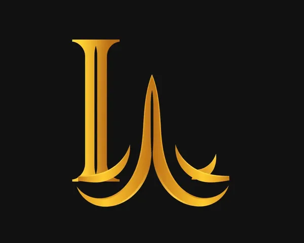 Gold Font Letter L Logo PNG Style