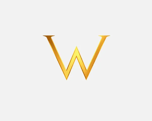 Gold W Font Letter Logo PNG Design File