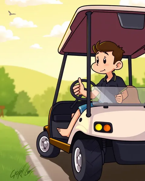 Golf Cart Cartoon Images for Educational Purposes